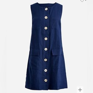 J. Crew Navy Mini Dress with Button Detail